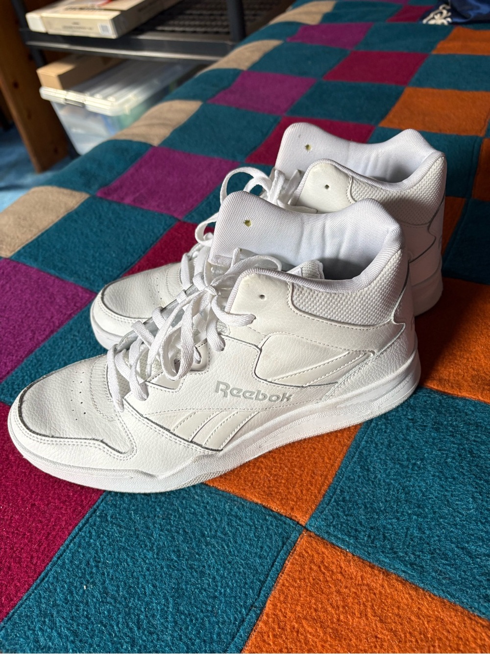 Reebok Men's White High-Top Leather Sneakers
